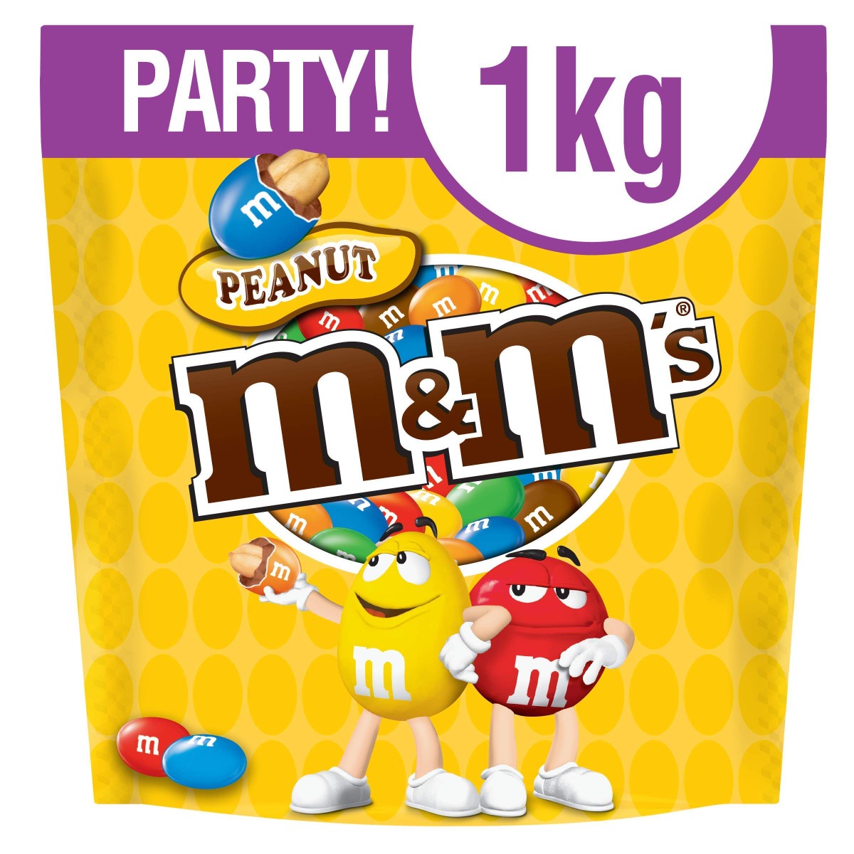 M&M's Peanut Chocolate Party Bulk Bag, Chocolate Gift Pouch, 1 kg