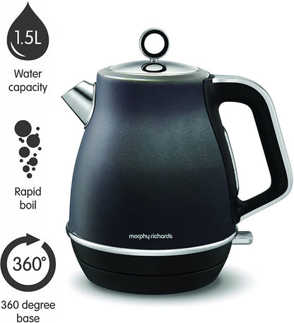 Morphy Richards Kettle Evoke Jug Kettle 104405 Electric Kettle, 1.5L, Black