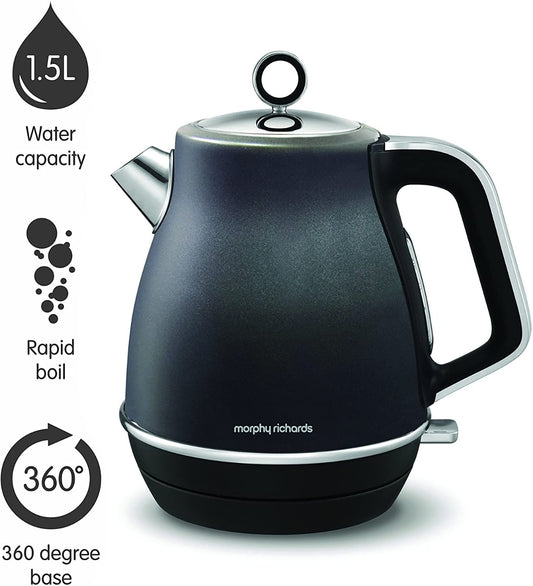 Morphy Richards Kettle Evoke Jug Kettle 104405 Electric Kettle, 1.5L, Black