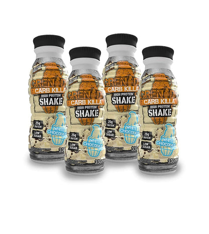 Grenade- Carb Killa High Protein Shake White Chocolate | Low Sugar| White Chocolate Flavour | Nutritious Shake | Guilt-free Shake | 330ml | Pack of 8