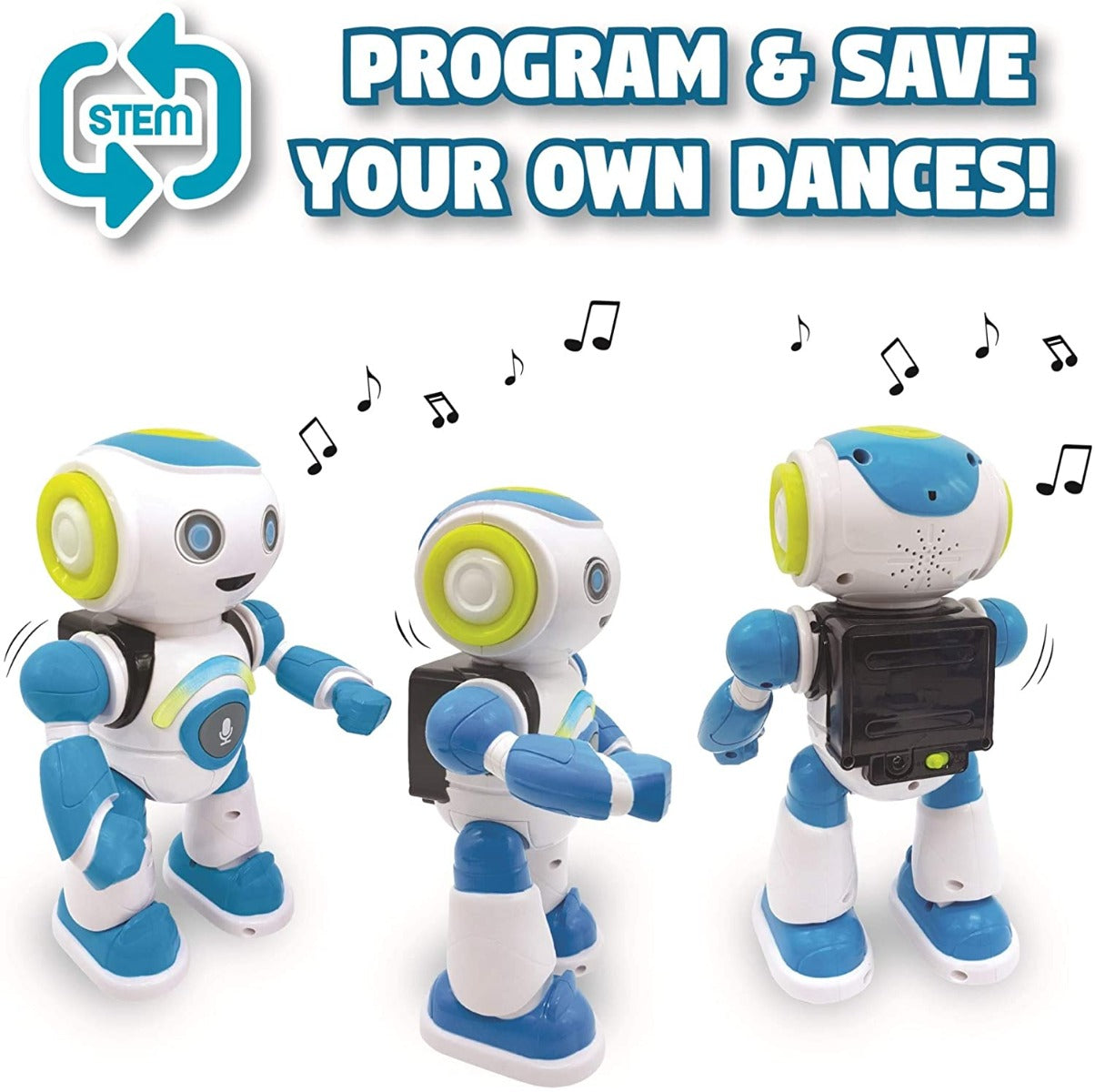 LEXIBOOK Smart Robot Powerman Junior Educational and Interactive Remote Control Toy, Blue and White , ROB20EN