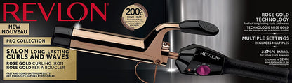 Revlon RVIR1159UK Salon Long Last Hair Curls Waves Styler 32mm Barrel - Rose Gold