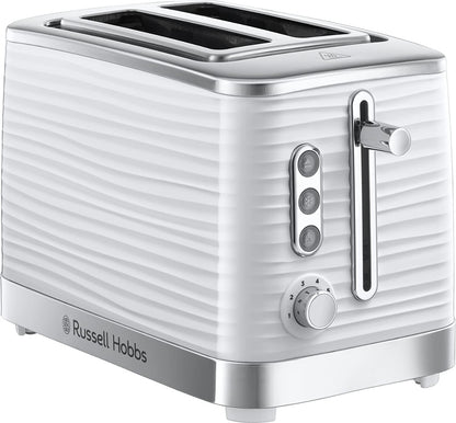 Russell Hobbs 24370 Inspire High Gloss Plastic Two Slice Toaster, White