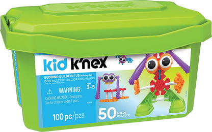 Kid K'NEX 85618 50 Build Budding Builders Set, Kids Craft Set with 100 Pieces