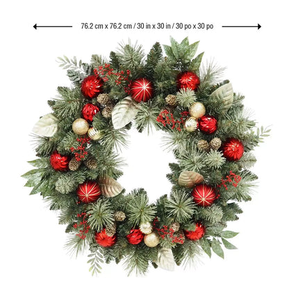 CG Hunter 30 Inch Christmas Wreath Red