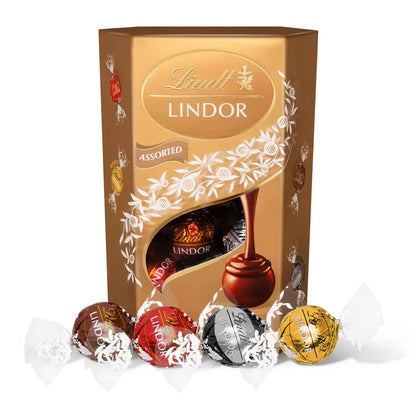 Lindt Lindor Milk Chocolate and Assorted Chocolate Truffles Pack of 4 x 200g