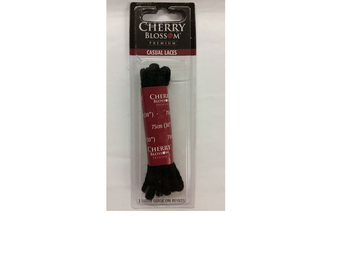 Cherry Blossom Premium Cord Laces Black 75CM PCLAC009