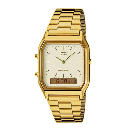Casio AQ-230GA-9DMQYES vintage gold analog digital watch