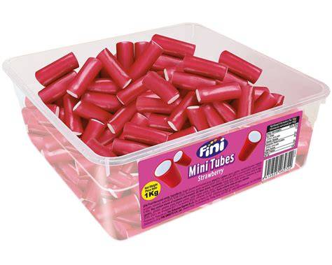 Fini Strawberry Mini Tubes Tub 1kg
