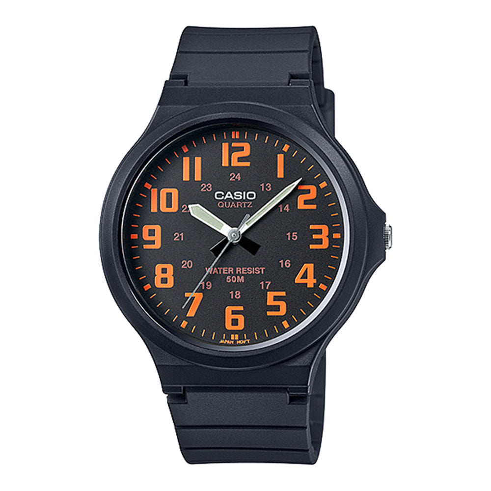 Casio Mens Analogue Watch with Resin Strap - Black