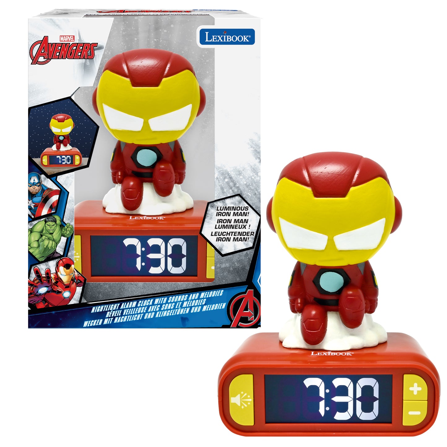 Lexibook 3D Iron Man Night Light Alarm Clock