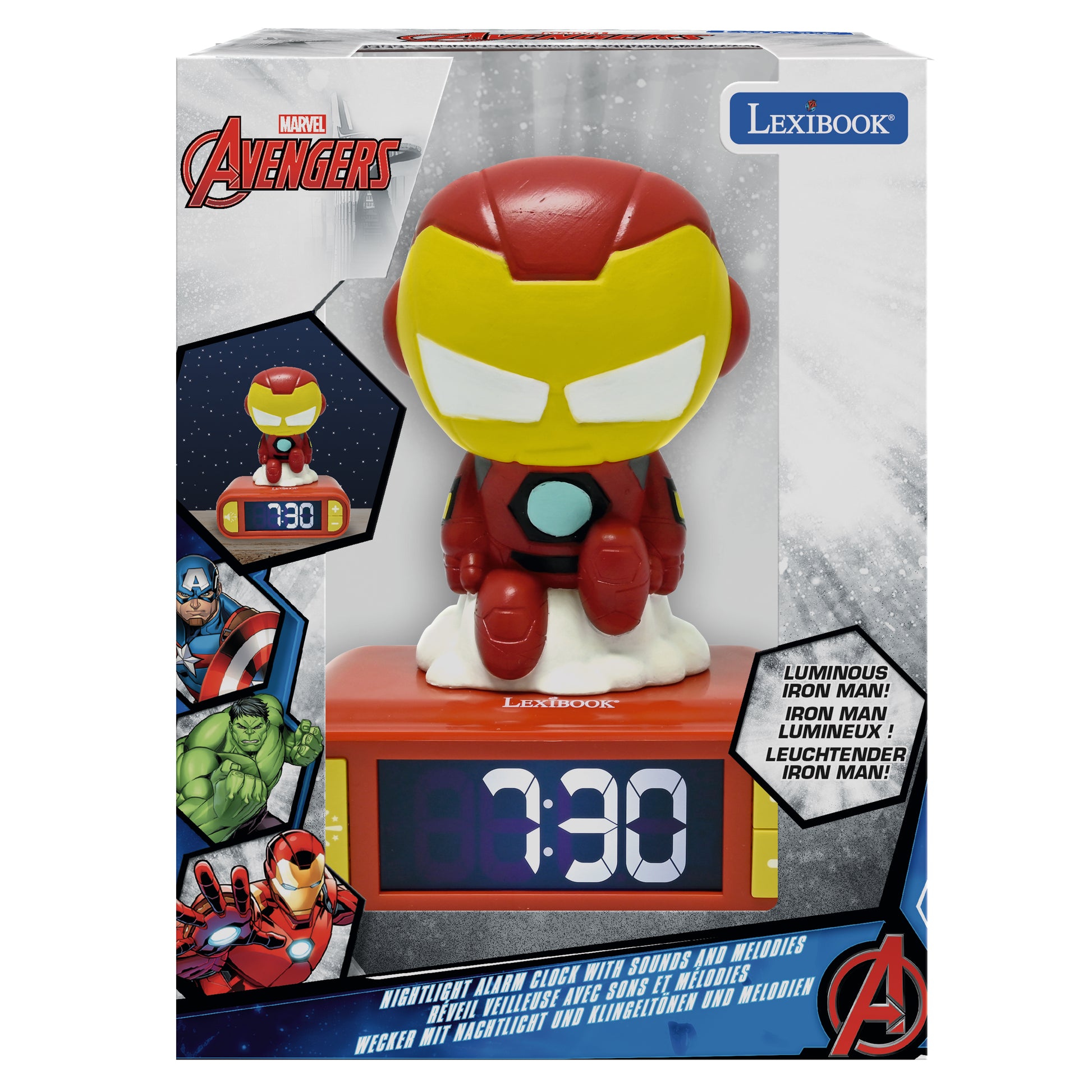 Lexibook 3D Iron Man Night Light Alarm Clock