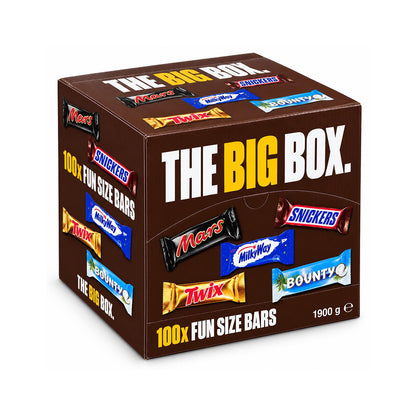 Mars, Snickers, Twix, Milky Way & Bounty Fun Size Chocolate Bars Box – 100 Pieces
