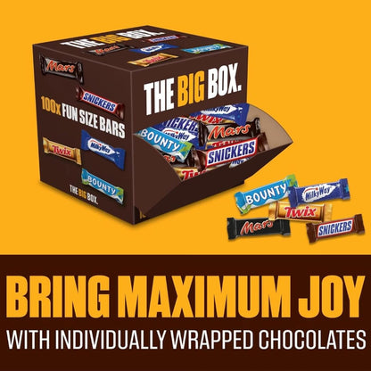 Mars, Snickers, Twix, Milky Way & Bounty Fun Size Chocolate Bars Box – 100 Pieces