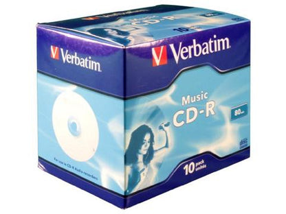 VERBATIM CD-R80 Audio Pack 10 CDR Recordable Discs 80min Blank Media
