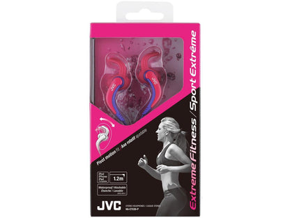 JVC Pink HA-ETX30P Waterproof Extreme Fitness Headphones