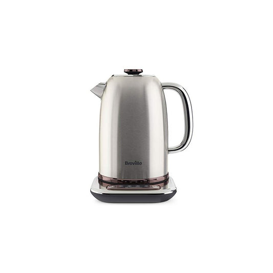 Breville Temperature Select Electric Kettle | 1.7 L | 3kW Fast Boil | Smart Digital Controls | Brushed Nickel I Silver/Grey