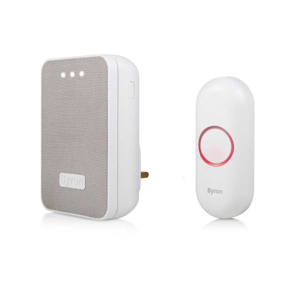 Byron DBY-22322UK Wireless Bell Push/Plug/Chime Grey