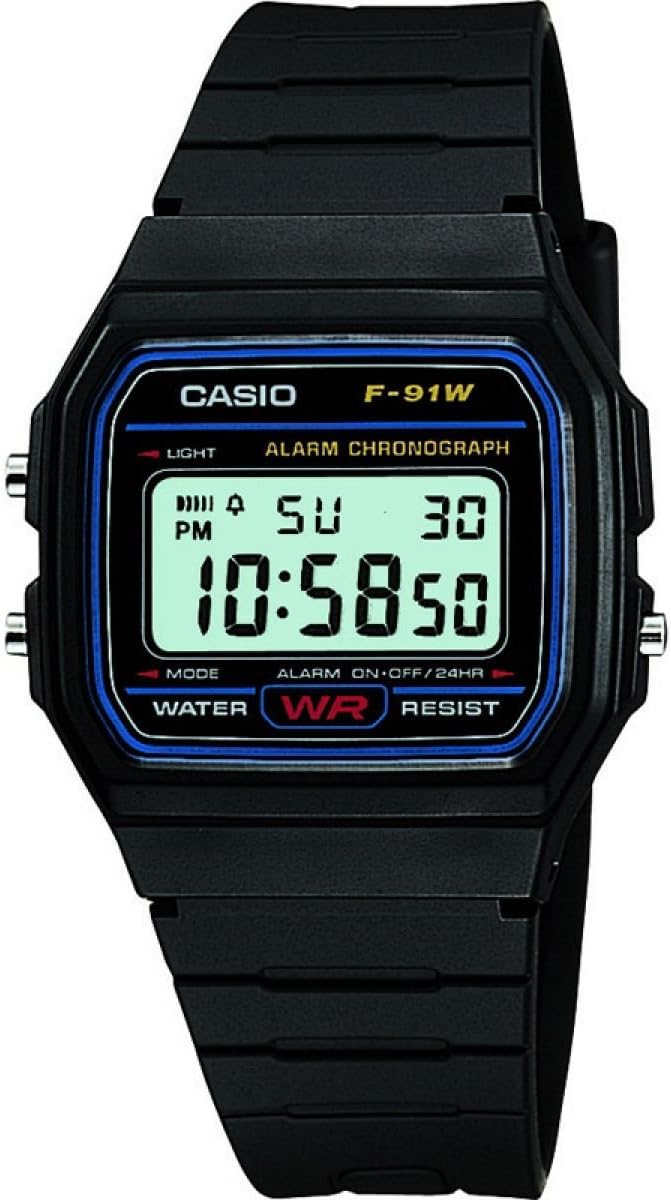 Casio F-91W-1YER classic black digital watch