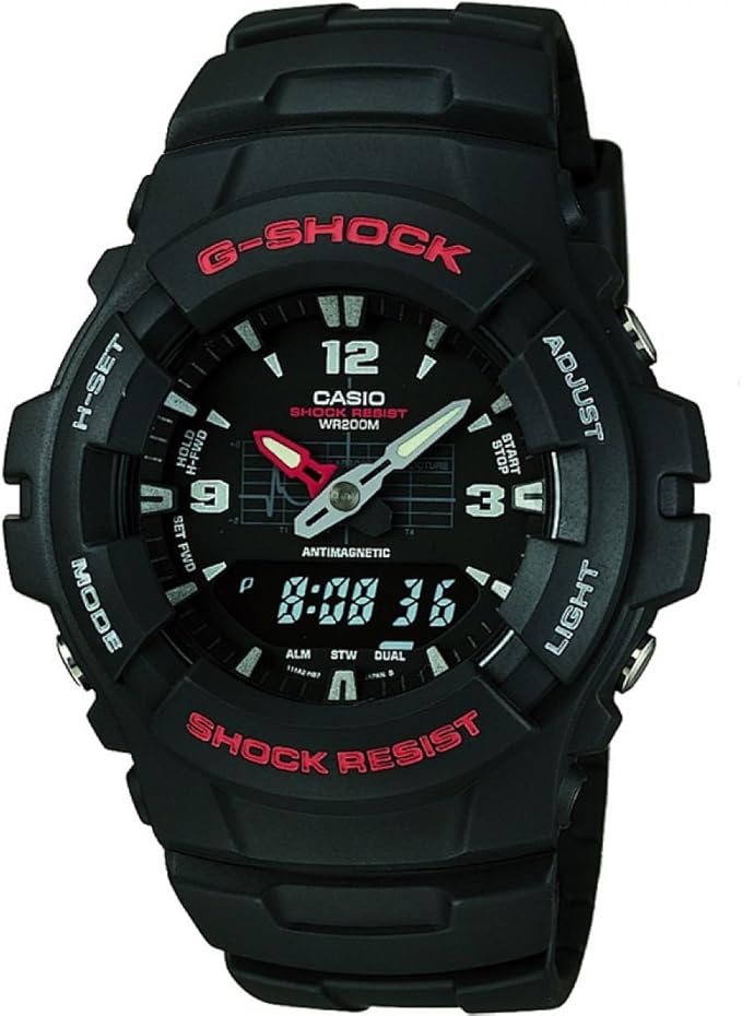 Casio G-100-1BVMUR G-Shock black analogue digital watch