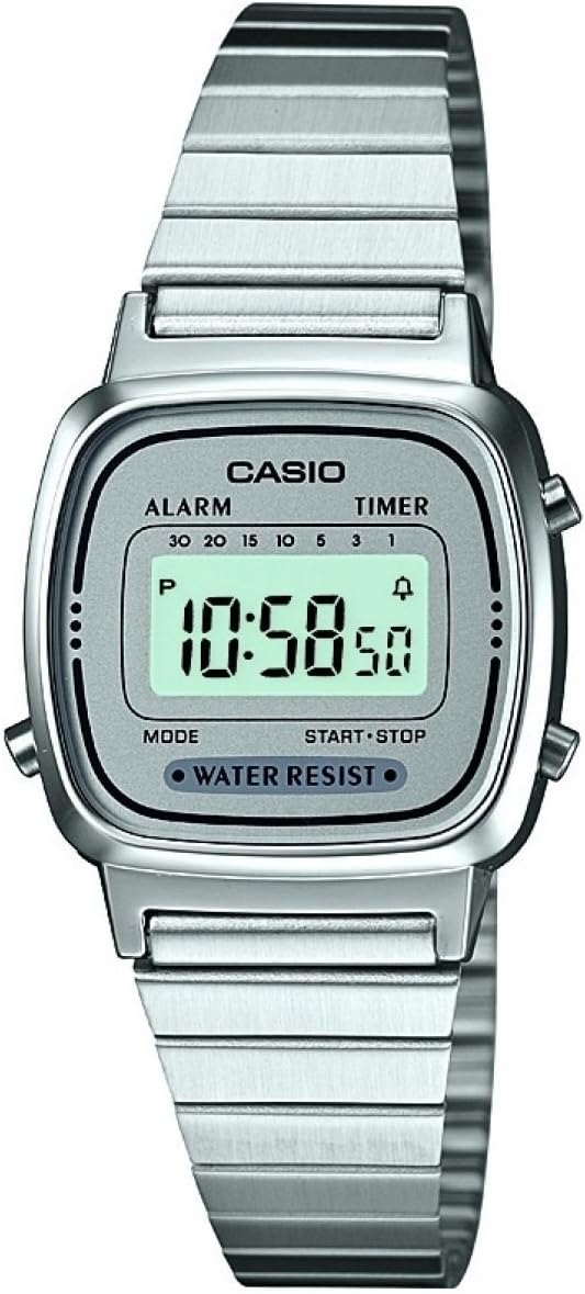 Casio LA670WEA-7EF vintage ladies silver digital watch