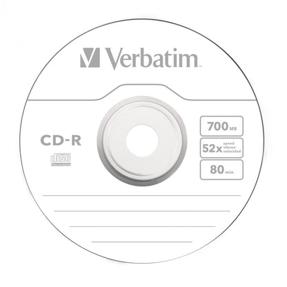 Verbatim CD-R80 Slim Case Pack of 10 CDR Recordable Discs 43415 Blank Media