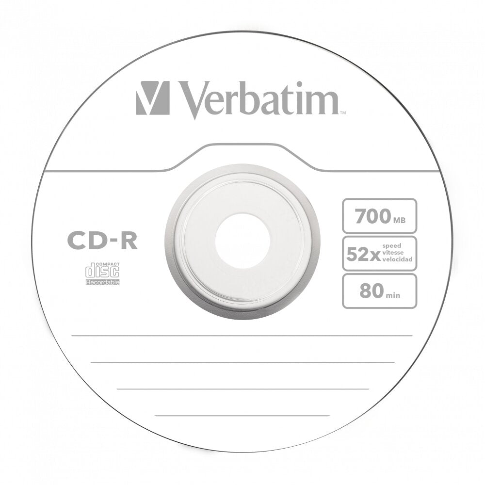 Verbatim CD-R80 Semi-Branded Spindle 50 No 43351 cdr recordable discs
