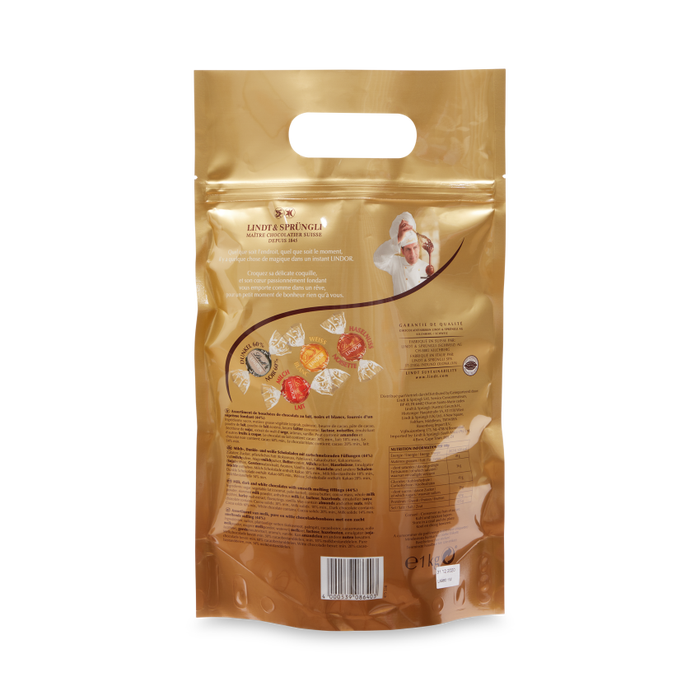 Lindt Lindor Assorted Chocolate Cornet Truffles, 80 Chocolate Balls, 1000g