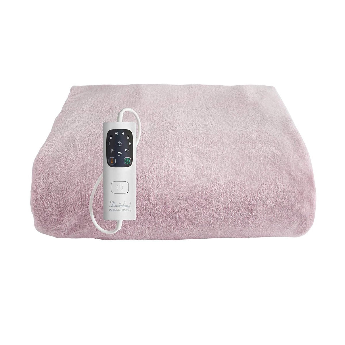 Dreamland Relaxwell Intelliheat+5 Minute Fast Heat Luxury Dusky Pink Heated Electric Throw | 120x160 cm | 1 Control, 6 Temperature Settings | Timer | Machine Washable