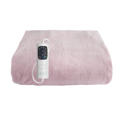 Dreamland Relaxwell Intelliheat+5 Minute Fast Heat Luxury Dusky Pink Heated Electric Throw | 120x160 cm | 1 Control, 6 Temperature Settings | Timer | Machine Washable
