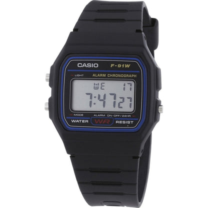 Casio F-91W-1YER Casual Digital Watch with Black Resin Strap