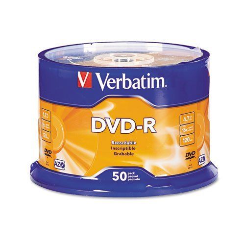 Verbatim DVD-R 4.7Gb 16x Spindle 50 Full Face printable no ID Branded No 43533