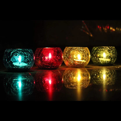 Fartila CLIMAGE35 Glass Candle Holder Cracked Pack of 2
