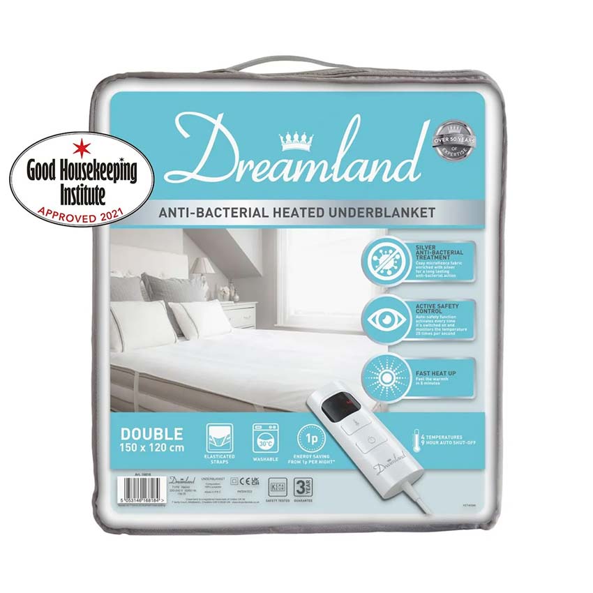 Dreamland 16818 Anti-Bacterial Heated Underblanket Double