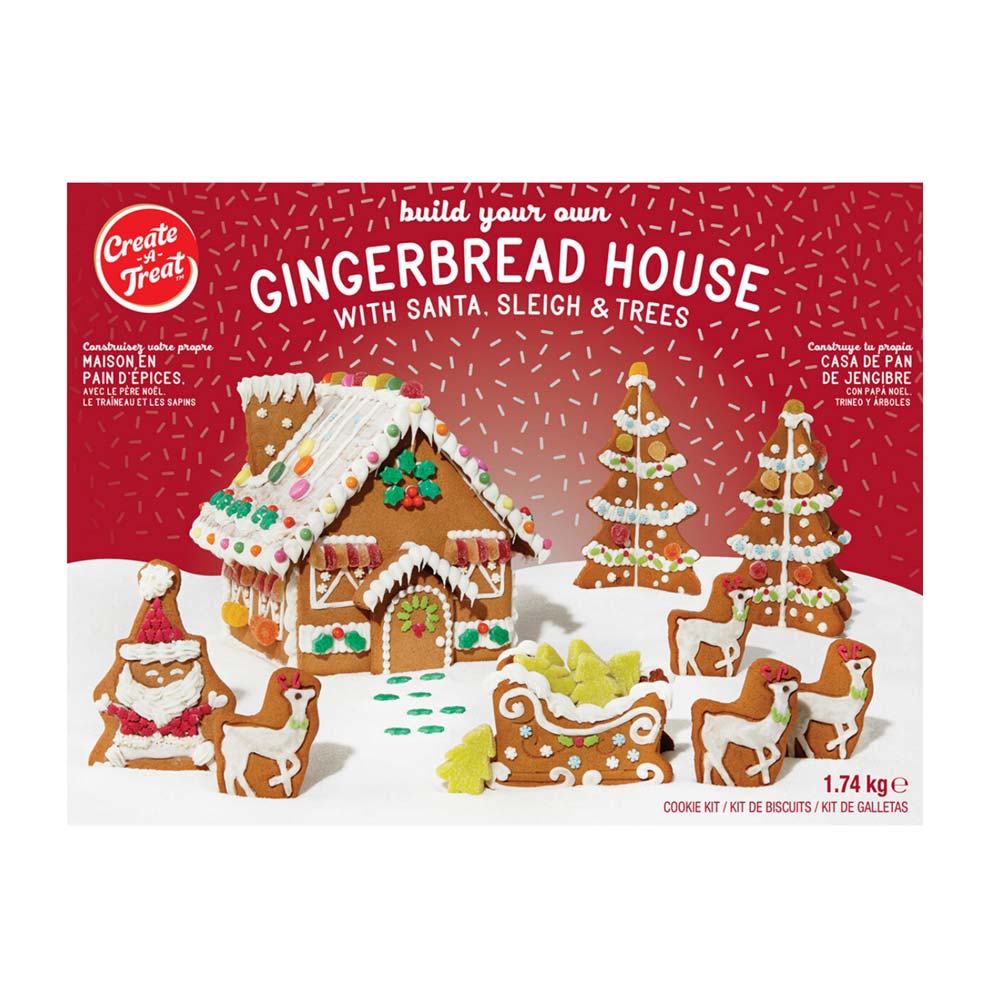 Gingerbread House with Santa, Sleigh & Tree Kit 1.74kg