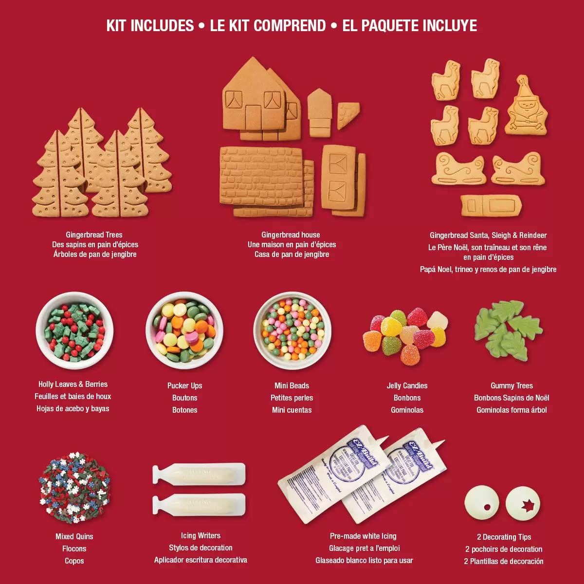 Gingerbread House with Santa, Sleigh & Tree Kit 1.74kg