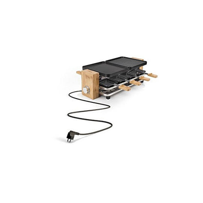 Princess 162910 Table Top 8 Person Raclette Grill Hotplate 1200W Black Wood