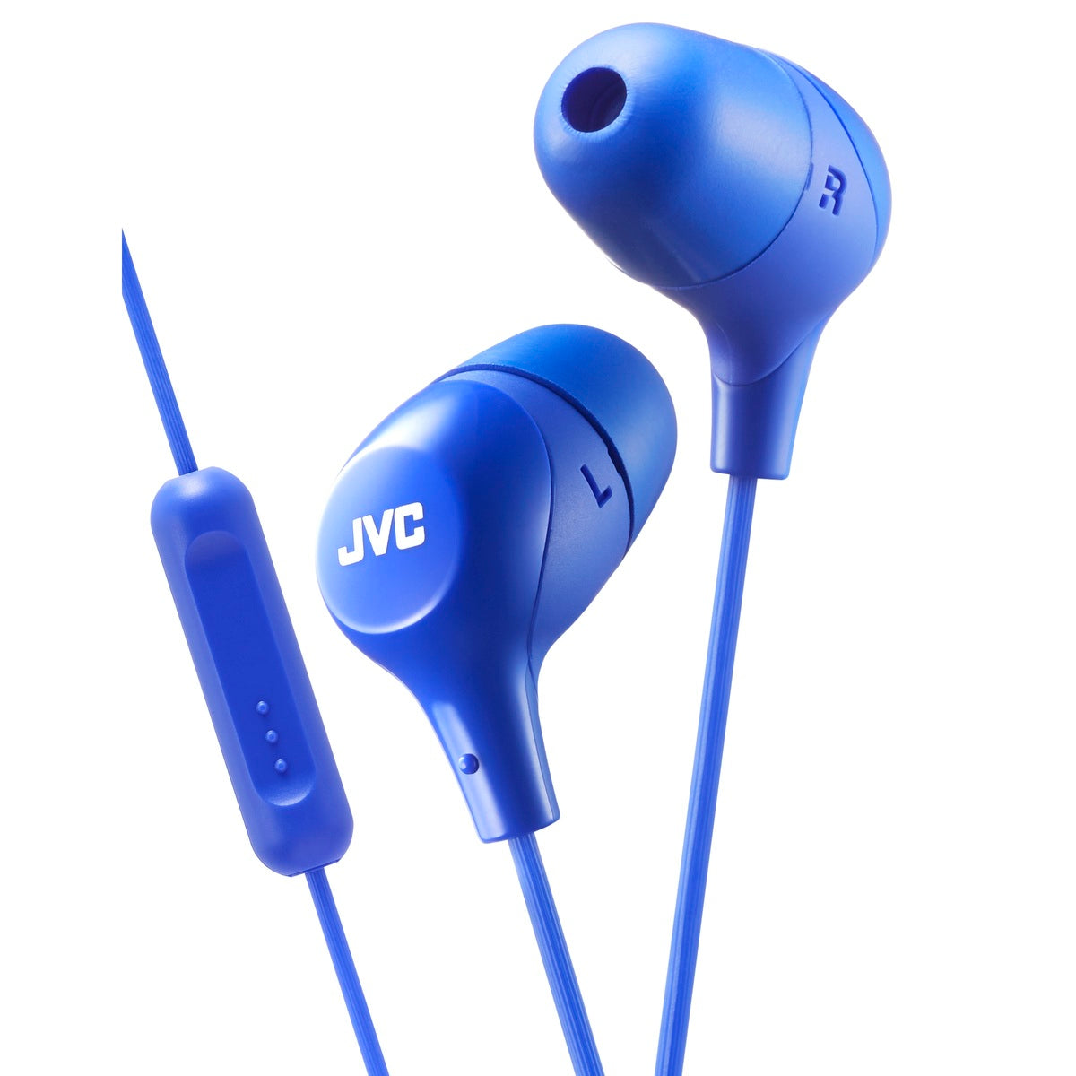 JVC HAFX38MA Marshmallow Custom Fit In Ear Headphone with Remote and Microphone - Blue