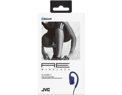 JVC HAEC30BTA AE Sport Headphones with Bluetooth Ear Clip - Blue