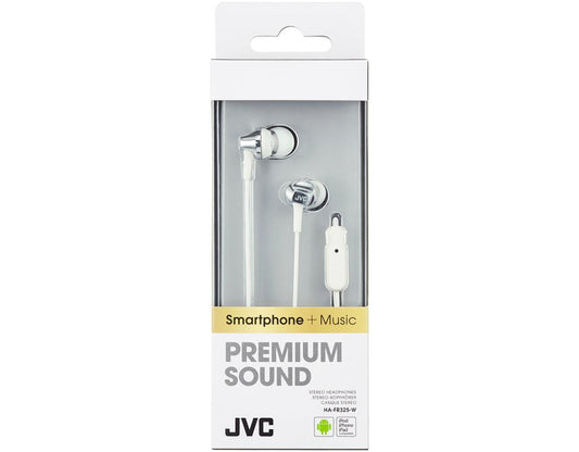 JVC HAFR325W White Premium Sound In Ear Headphones with Remote / Mic