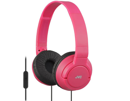 JVC HASR185 Lightweight Powerful Bass Headphones with Remote and Microphone - Red