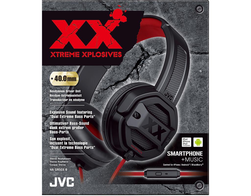 JVC HASR50XB Black Xtreme Xplosives Headphones