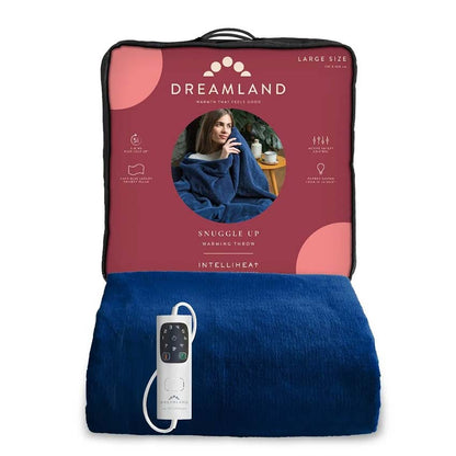 Dreamland 16821 Relaxwell Luxury Heated Throw Navy Blue