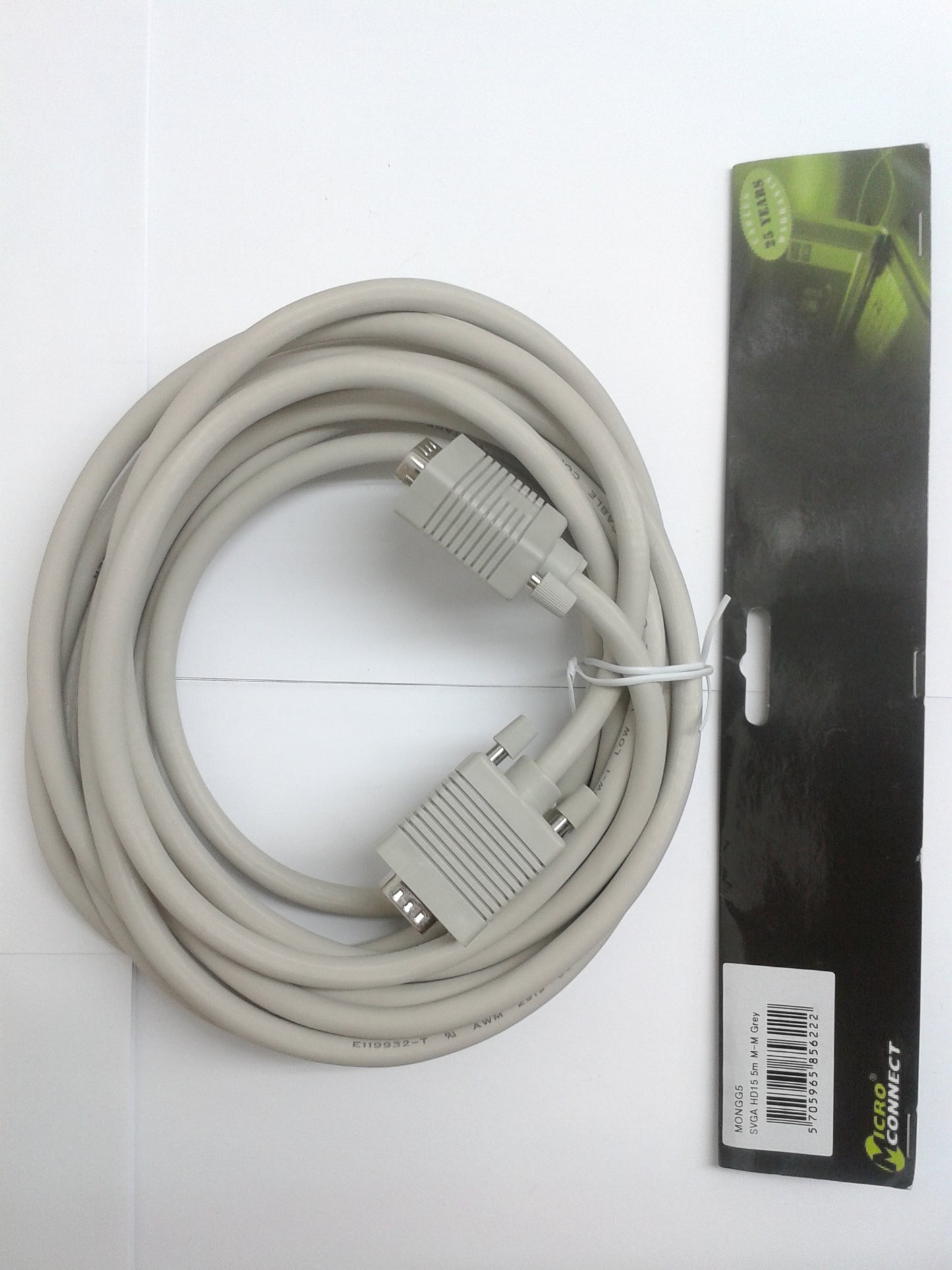 Microconnect MONGG5 SVGA HD15 5m Male-Male Grey - Brand New