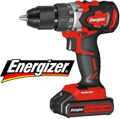 Energizer EZPVB18V2B2AUK 18v Cordless Hammer-Drill with Screwdriver Function