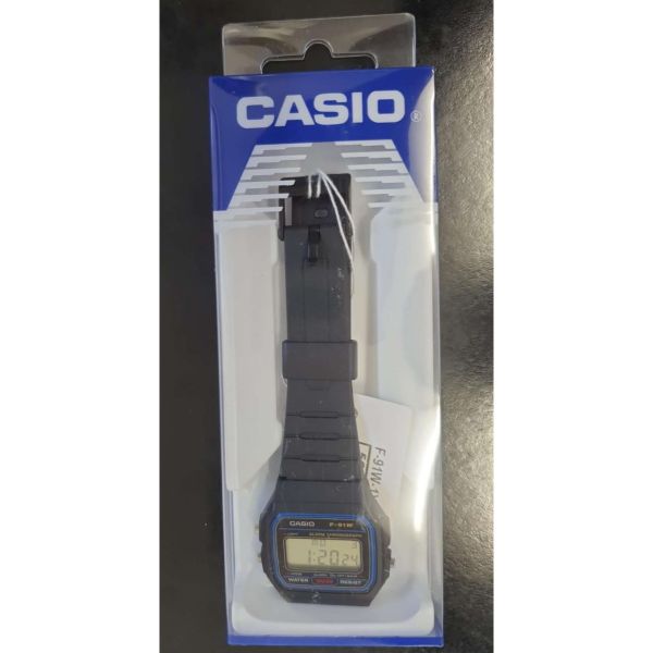 Casio F-91W-1YER Casual Digital Watch with Black Resin Strap