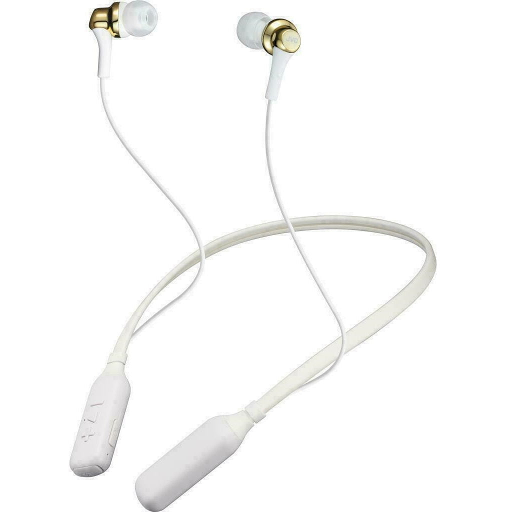 JVC HAFX42BT Premium Sound Bluetooth Earphones w/ Neck Band Support - Gold