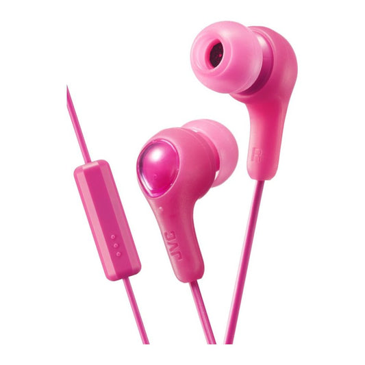 JVC HAFX7MP GUMY Inner Ear Headphones with Remote and Microphone - PINK