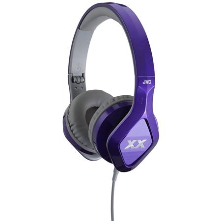 JVC HA-SR100X Violet On-Ear Club style Headphones Remote and Microphone