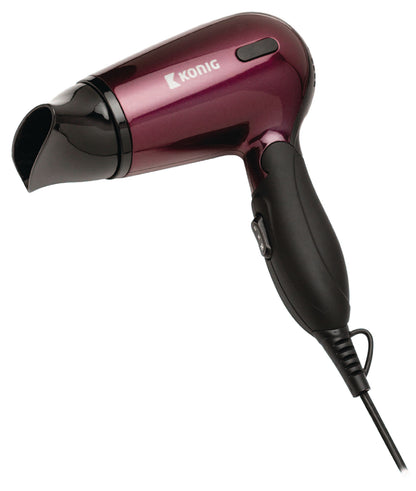 Konig KN-THC10 Travel Hairdryer 1400w Burgundy/Black